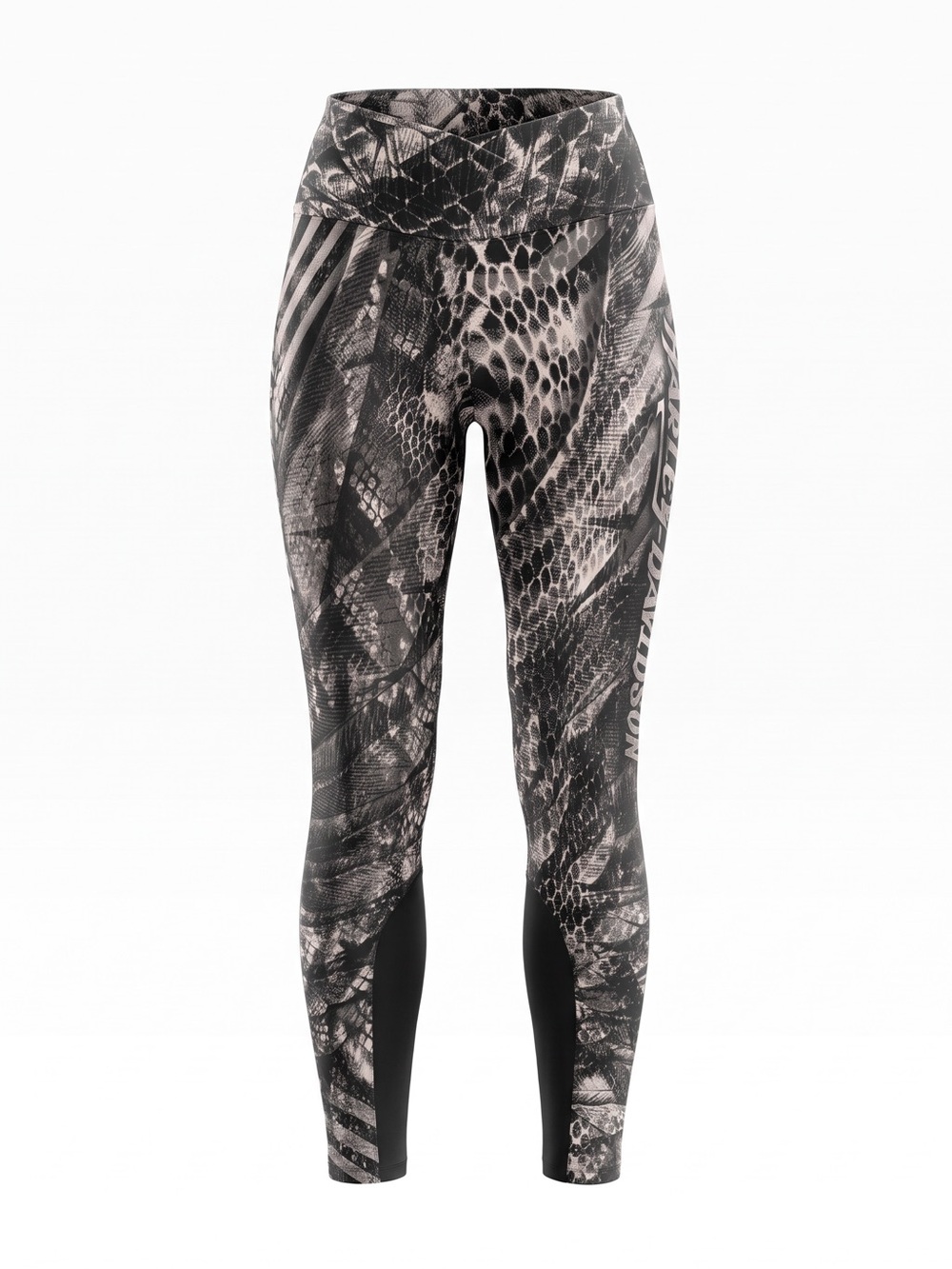 Harley-Davidson Black & Gray Snake-Print Leggings